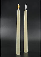 Свічка електрична на батарейках Ø2см, висота 24см, біла, світло жовте 12306