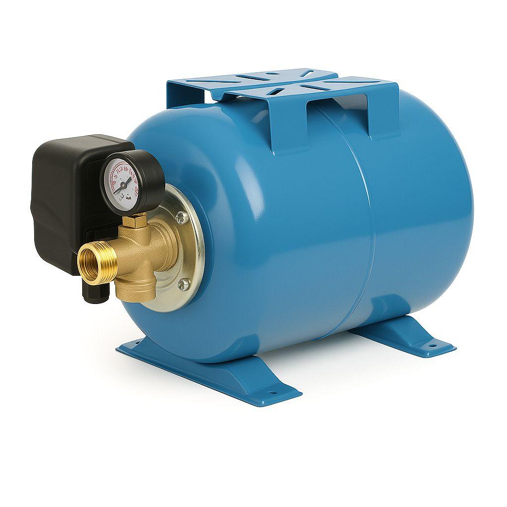 Гідроакумулятор 50л + механічне реле тиску + манометр + пятерник, фото 1