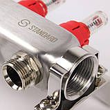 Колектор Standard 1" - 3/4" на 10 виходів в зборі для теплої підлоги, фото 4