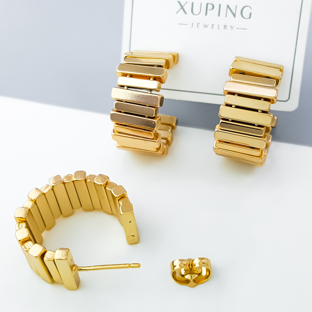 Сережки цвяшки Структура; медичне золото Xuping 18К, фото 1