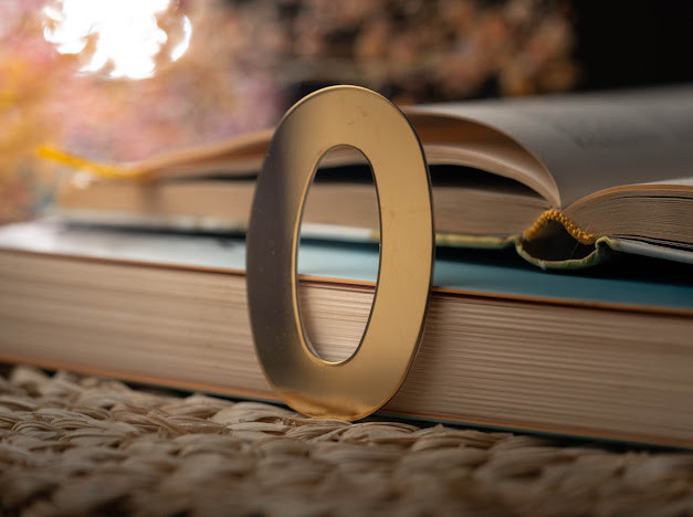 Металева цифра 0 для дверей номерів, кабінетів, квартир, будинку з нержавіючої сталі 8см. Колір "золото".