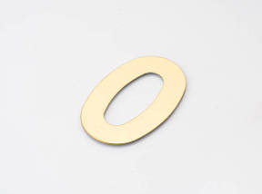 Металева цифра 0 для дверей номерів, кабінетів, квартир, будинку з нержавіючої сталі 8см. Колір "золото"., фото 3