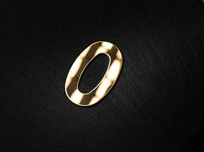 Металева цифра 0 для дверей номерів, кабінетів, квартир, будинку з нержавіючої сталі 8см. Колір "золото"., фото 4