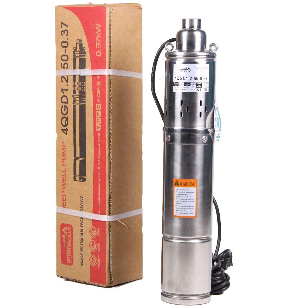 Шнековий насос Euroaqua 4 QGD 1,2-50-0,37kW для свердловини, фото 1