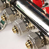 Колектор Gross 8504 1" - 3/4" на 10 виходів в зборі для теплої підлоги, фото 4