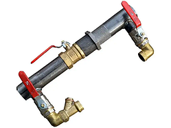 Короткий байпас 40 (1 1/2") STA в комплекті з краном для опалення 200 мм