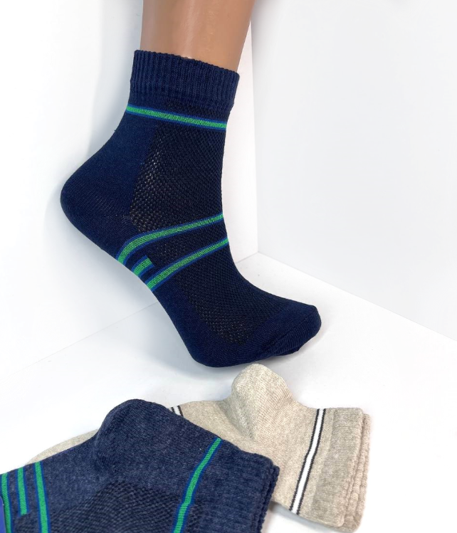 Шкарпетки підліткові стрейч в кольорах 19-21 р. (12 пар!) (Літні/сітка) Варос, фото 1