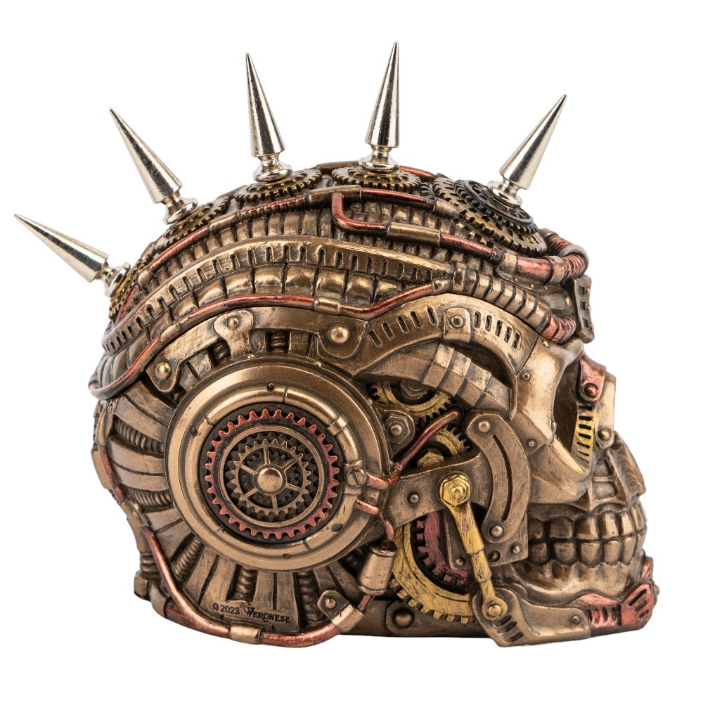 Статуетка-шкатулка Veronese в стилі Стипанк Череп 14,5х13 см 78024