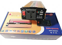 Автомобільний інвертор PowerOnePlus 12V/220 V 2000 W з LCD-індикатором