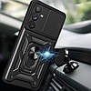 Чохол Primo Shockproof для Samsung Galaxy S24 (SM-S921) - протиударний, з підставкою і шторкою камери - Black, фото 8