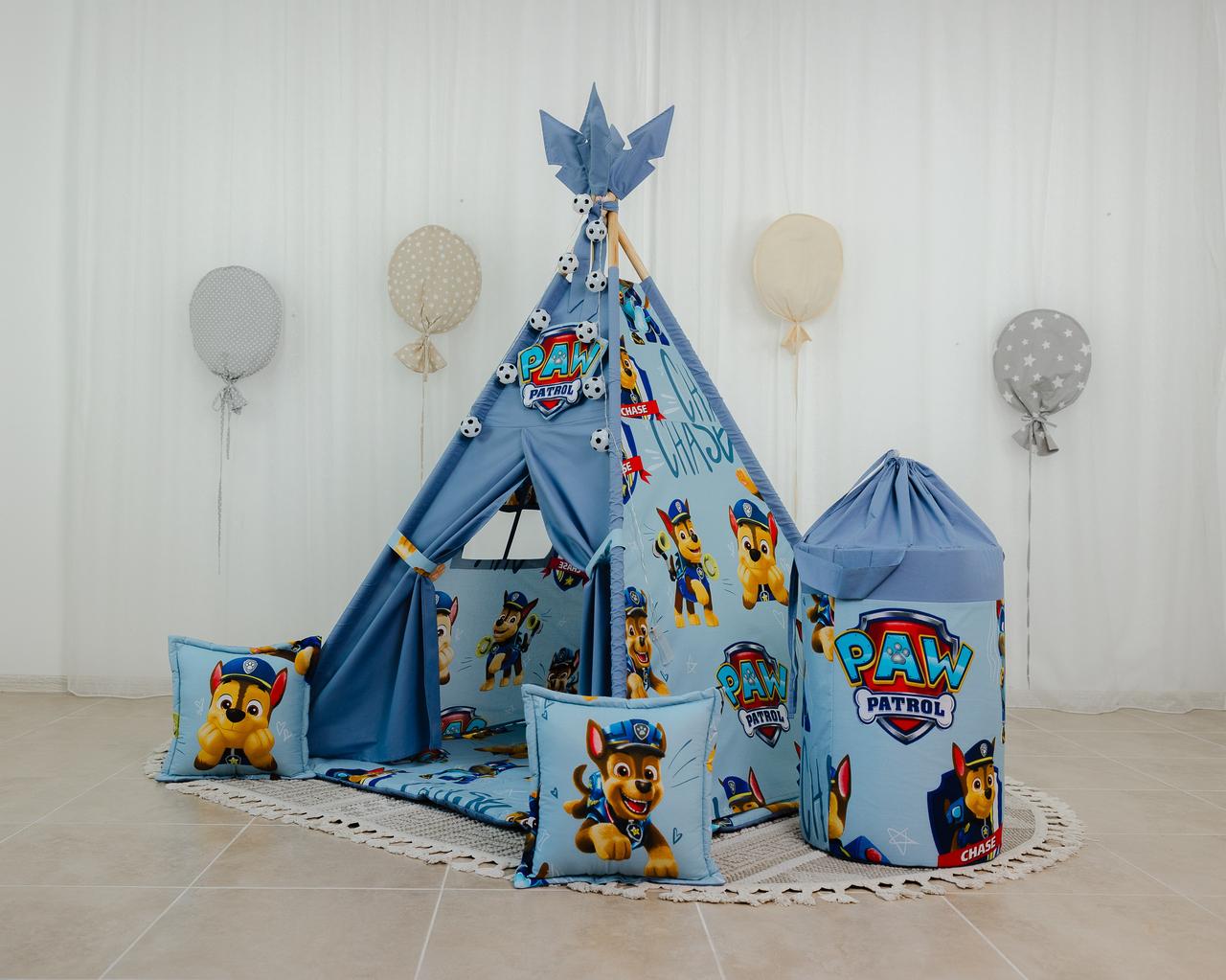 Вігвам палатка PAW Patrol + кошик  для іграшок.  Повний комплект