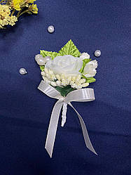 Весільна бутоньєрка для нареченого, свідків та гостей айворі. Бутоньєрка на весілля.