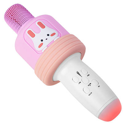 Караоке мікрофон дитячий LOSSO KIDS K7 Premium рожевий