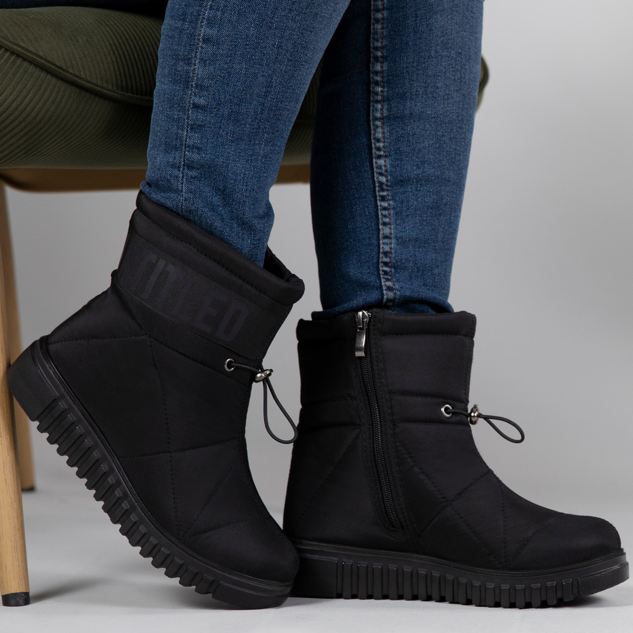 Жіночі дутики на замок з хутром (4414)