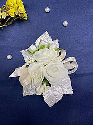 Весільна бутоньєрка для нареченого, свідків та гостей айворі. Бутоньєрка на весілля.