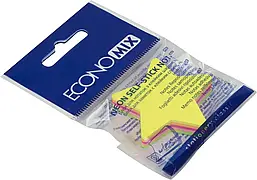 Папір для нотаток з липким шаром EconoMix 45х50мм 80 арк, "Зірка" неоновий мікс Е20955