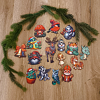 Подарочный набор деревянных эко-игрушек на елку Luxyart 16 шт (DN-750) karam mag