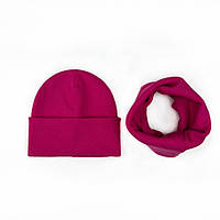 Шапка со снудом Luxyart унисекс размер 50-60 малина (TL-322) karam mag