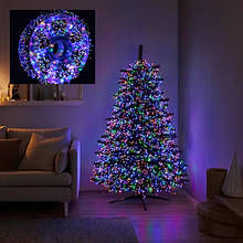 Гірлянда-нитка Роса Хвойна лапа 50 метрів, 1500 LED, зелена нитка, мультиколір