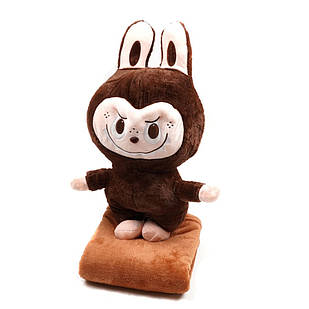 М'яка іграшка подушка Лабубу з пледом усередині, висота 55 см