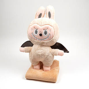 М'яка іграшка подушка Лабубу з пледом усередині, висота 55 см