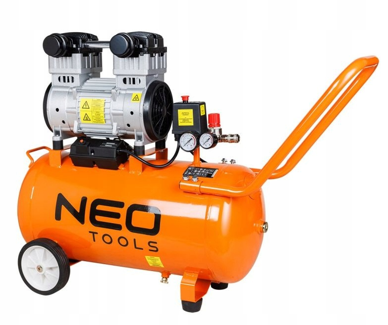 Безмасляний компресор NEO TOOLS 50 л, 1500 Вт, 8 бар, 200 л/хв, 2 циліндра, фото 1