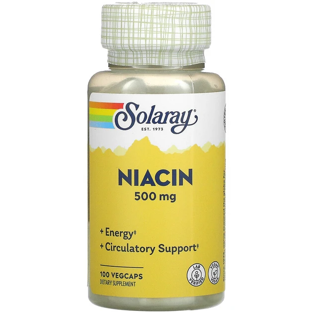 Ніацин - Solaray Niacin 500 мг — 100 капсул, фото 1