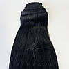 Натуральне Європейське Волосся на Заколках 66 см 120 грам, Чорний №01, фото 5