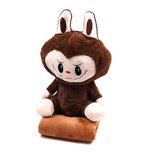 М'яка іграшка подушка Лабубу з пледом усередині, висота 55 см