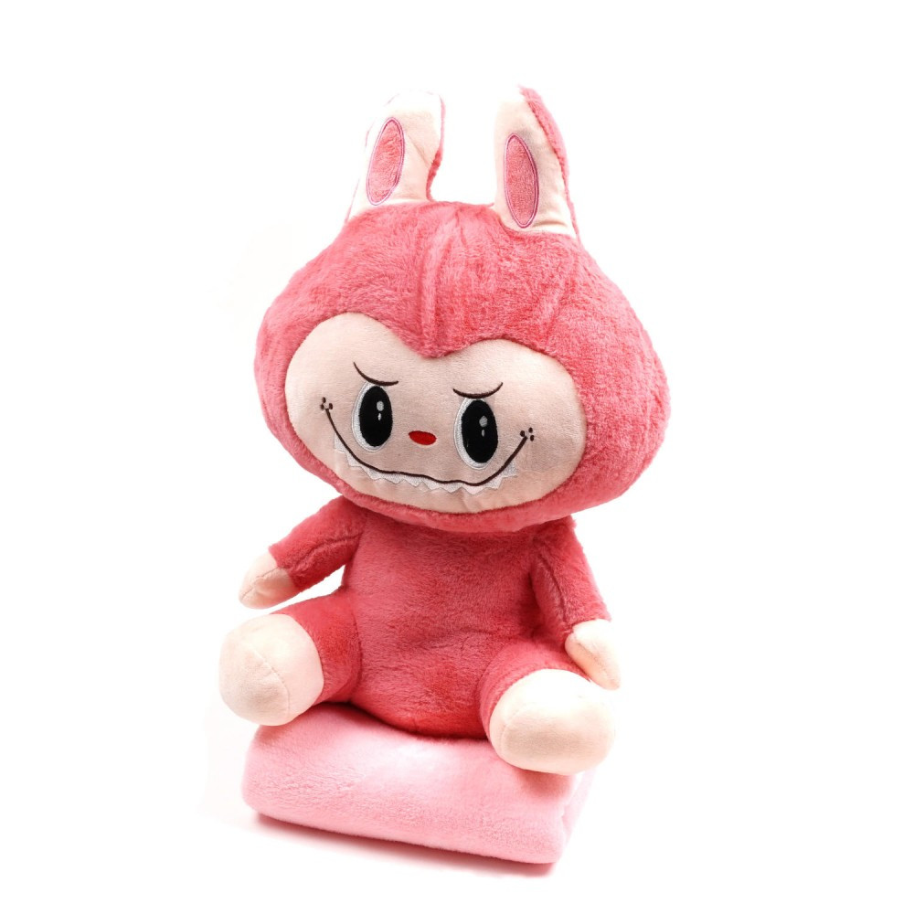 М'яка іграшка подушка Лабубу з пледом усередині, висота 55 см, фото 1