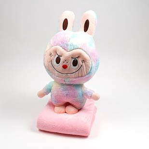 М'яка іграшка подушка Лабубу з пледом усередині, висота 55 см