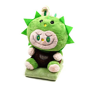 М'яка іграшка подушка Лабубу діно з пледом усередині, висота 55 см