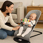 Дитячий шезлонг для новонароджених + іграшка, 89х58х39см, Сірий / Крісло гойдалка / Шезлонг гойдалка для дітей, фото 6