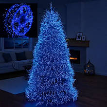 Гірлянда-нитка Роса Хвойна лапа 50 метрів, 1500 LED, зелений дріт, синій