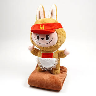 М'яка іграшка подушка Лабубу з пледом усередині, висота 55 см