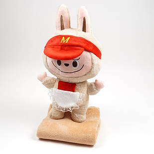 М'яка іграшка подушка Лабубу з пледом усередині, висота 55 см