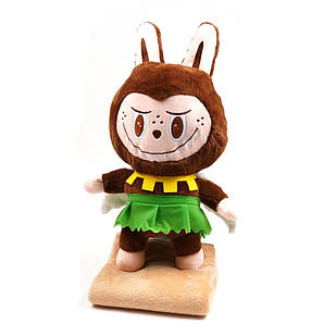 М'яка іграшка подушка Лабубу з пледом усередині, висота 55 см