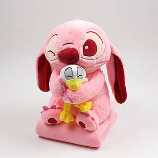 М'яка іграшка подушка Стіч з пледом усередині, висота 40 см