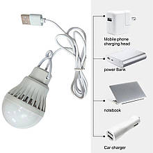 Лампочка від повербанка або ноутбука Luxel A50 LED USB 5W mini підвісна світлодіодна кемпінгова