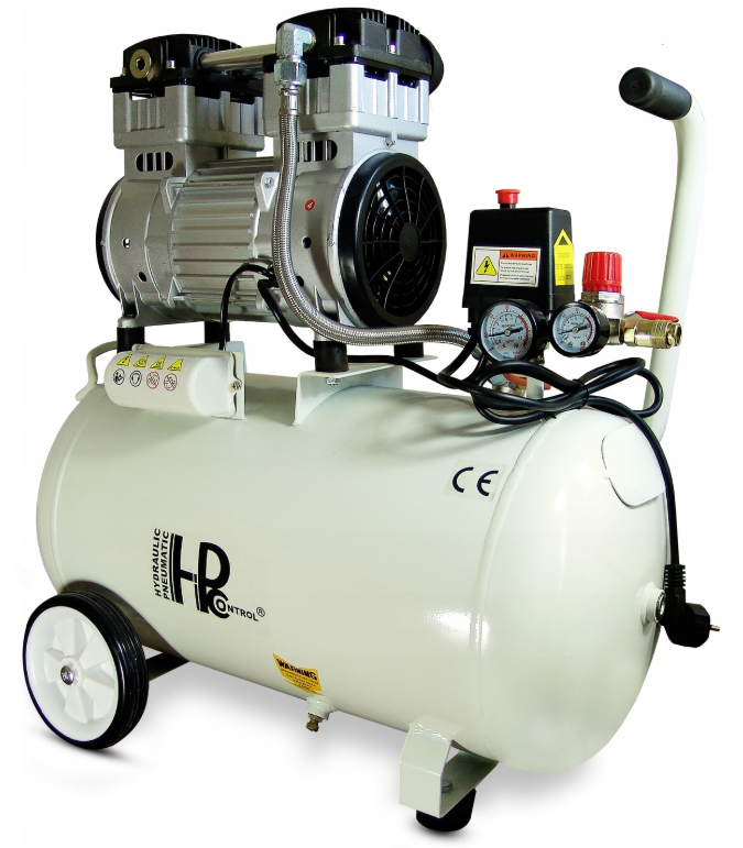 Безмасляний компресор HPcontrol 50 л, 2000 Вт, 10 бар, 210 л/хв, 2 циліндра, фото 1
