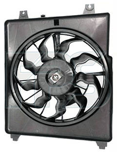 Корпус (дифузор) з вентилятором Hyundai H-1 2008-2018, 9 лопатей (Тайвань)
