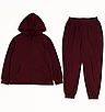 Спортивний костюм жіночий флісовий бордовий (батал), фото 2