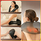 Масажер комір Shiatsu Aptel AG127C для шиї спини плечей із функцією нагрівання Універсальний для дому та авто, фото 8