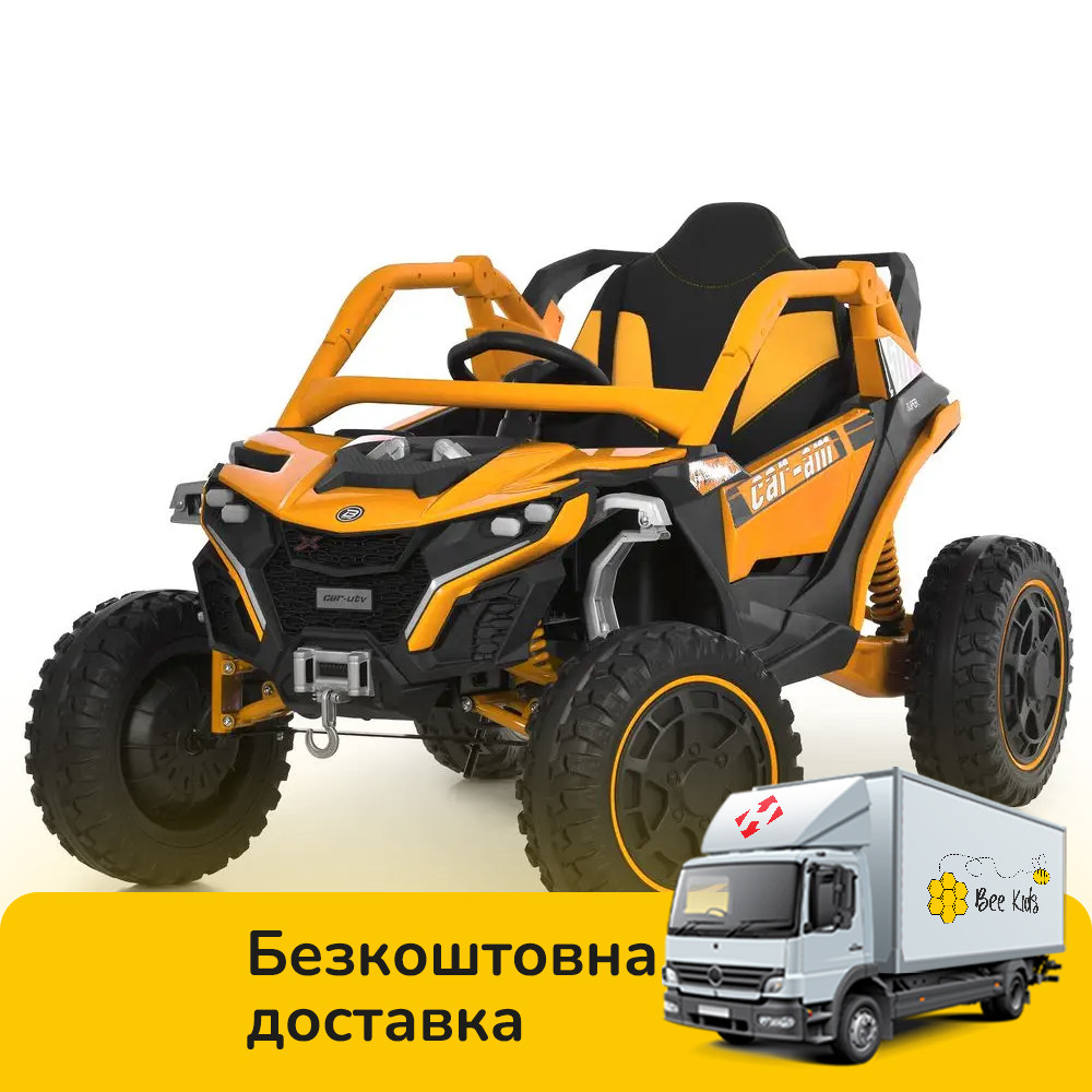 Електромобіль джип Баггі Bambi (р/к, 4мотора45W, 1акум12V12AH, MP3, USB, BLUETOOTH) M 6256EBLR-6 Жовтий, фото 1