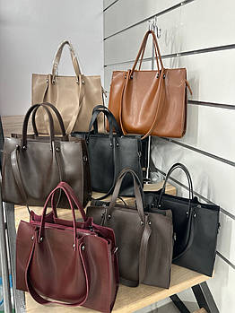 Жіноча сумка шопер 27*35 см на блискавці зі штучної шкіри Nata