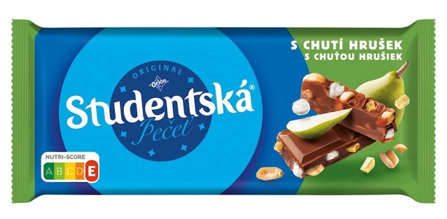 Шоколад Молочний Studentska Pecet з грушею і арахісом Чехія 180 г (опт 5 шт), фото 1