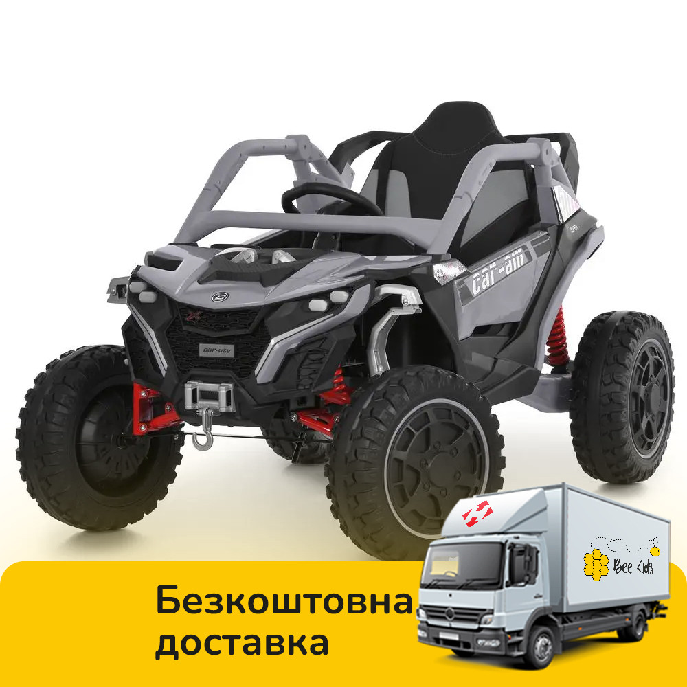 Електромобіль джип Баггі Bambi (р/к, 4мотора45W, 1акум12V12AH, MP3, USB, BLUETOOTH) M 6256EBLR-11 Сірий, фото 1