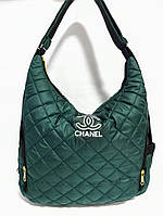 Жіноча стьобана сумка-рюкзак 30*40см зелена (5-0388)