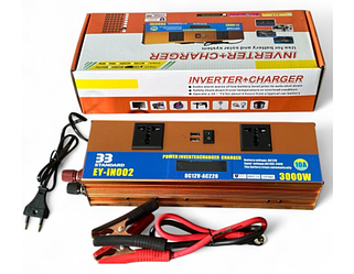 Інвертор напруги 12V-220V 3000 Вт із функцією заряджання акумулятора