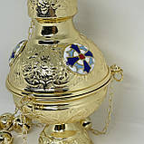 Грецьке кадило з позолотою та емаллю, фото 2